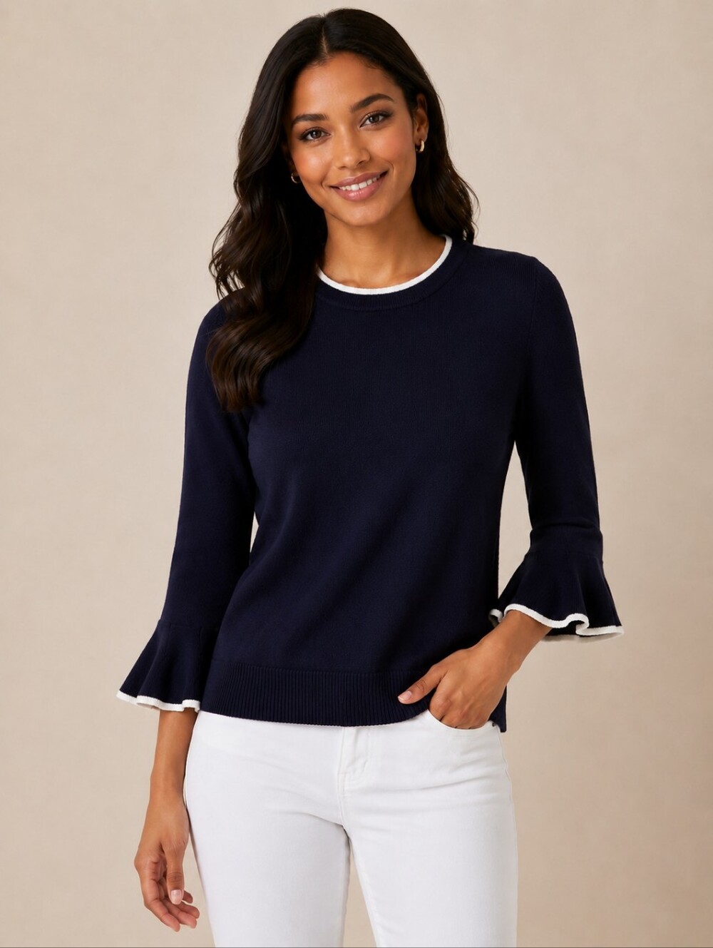 ❤️ NWOT! DRAPER JAMES FLUTTER CUFF SAILOR SWEATER,  SMALL